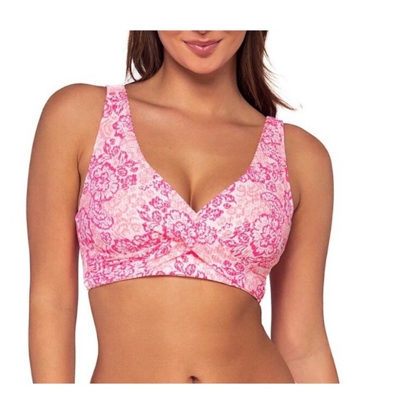 Sunsets Elise Swim Underwire Bra Bikini Top Pink Coral Cove Sz 38D / 40C NWT $98 - Picture 1 of 14